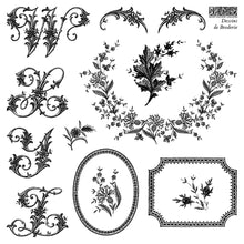 Load image into Gallery viewer, Dessins de Broderie Labels Stamp Set 6x6 by IOD