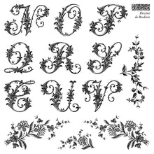 Load image into Gallery viewer, Dessins de Broderie Labels Stamp Set 6x6 by IOD