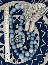 Load image into Gallery viewer, Natural Grey Wood Bead Garland with Jute Tassels - September Live Sale 2026