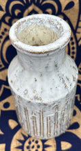 Load image into Gallery viewer, Studio Pottery Vase White with Ribbing *heavy* - September Live Sale 2026