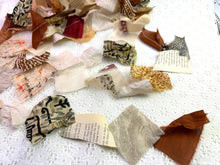 Load image into Gallery viewer, Neutral Bohemian Sari Silk& Vintage Book Page Garland Banner 15' ~Hand Made