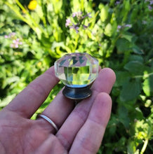 Load image into Gallery viewer, Nameless ~Carved Glass Knob with Antiqued Brass Base