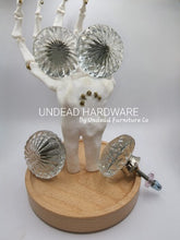 Load image into Gallery viewer, Soulless ~ Heavy Clear Glass Knob with Raised Detail -4 pc Set