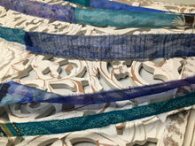 Load image into Gallery viewer, Bohemian Sari Silk Garland Banner 30 feet ~Blue & Purple