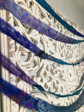 Load image into Gallery viewer, Bohemian Sari Silk Garland Banner 30 feet ~Blue & Purple