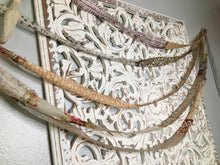 Load image into Gallery viewer, Bohemian Sari Silk Garland Banner 30 feet ~Ivory