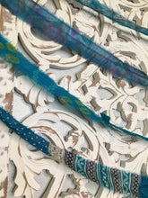 Load image into Gallery viewer, Bohemian Sari Silk Garland Banner 30 feet ~Aqua Blue