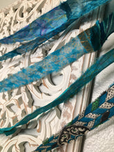 Load image into Gallery viewer, Bohemian Sari Silk Garland Banner 30 feet ~Aqua Blue