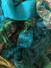 Load image into Gallery viewer, Bohemian Sari Silk Garland Banner 30 feet ~Green