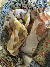 Load image into Gallery viewer, Bohemian Sari Silk Garland Banner 30 feet ~Ivory