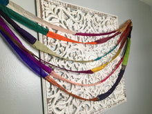 Load image into Gallery viewer, Bohemian Sari Silk Garland Banner 30 feet ~Solid Multi ~Hand Made