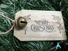 Load image into Gallery viewer, Farmhouse Wood Gift Tag or Ornament with Bell~ Handmade