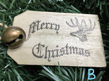 Load image into Gallery viewer, Farmhouse Wood Gift Tag or Ornament with Bell~ Handmade