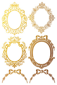 Petits Ornaments Gilded Gold Foil Transfer 8x12 by Iron Orchid Designs