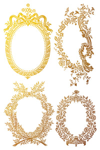 Petits Ornaments Gilded Gold Foil Transfer 8x12 by Iron Orchid Designs