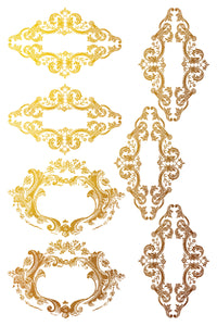 Petits Ornaments Gilded Gold Foil Transfer 8x12 by Iron Orchid Designs