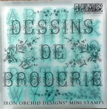 Load image into Gallery viewer, Dessins de Broderie Labels Stamp Set 6x6 by IOD
