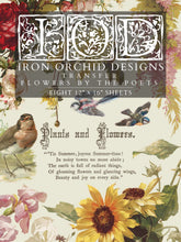 Load image into Gallery viewer, Flowers by the Poets Rub on Transfer Set by IOD
