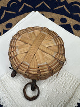 Load image into Gallery viewer, Vintage Pine Straw and Rattan Trinket Box - September Live Sale 2026
