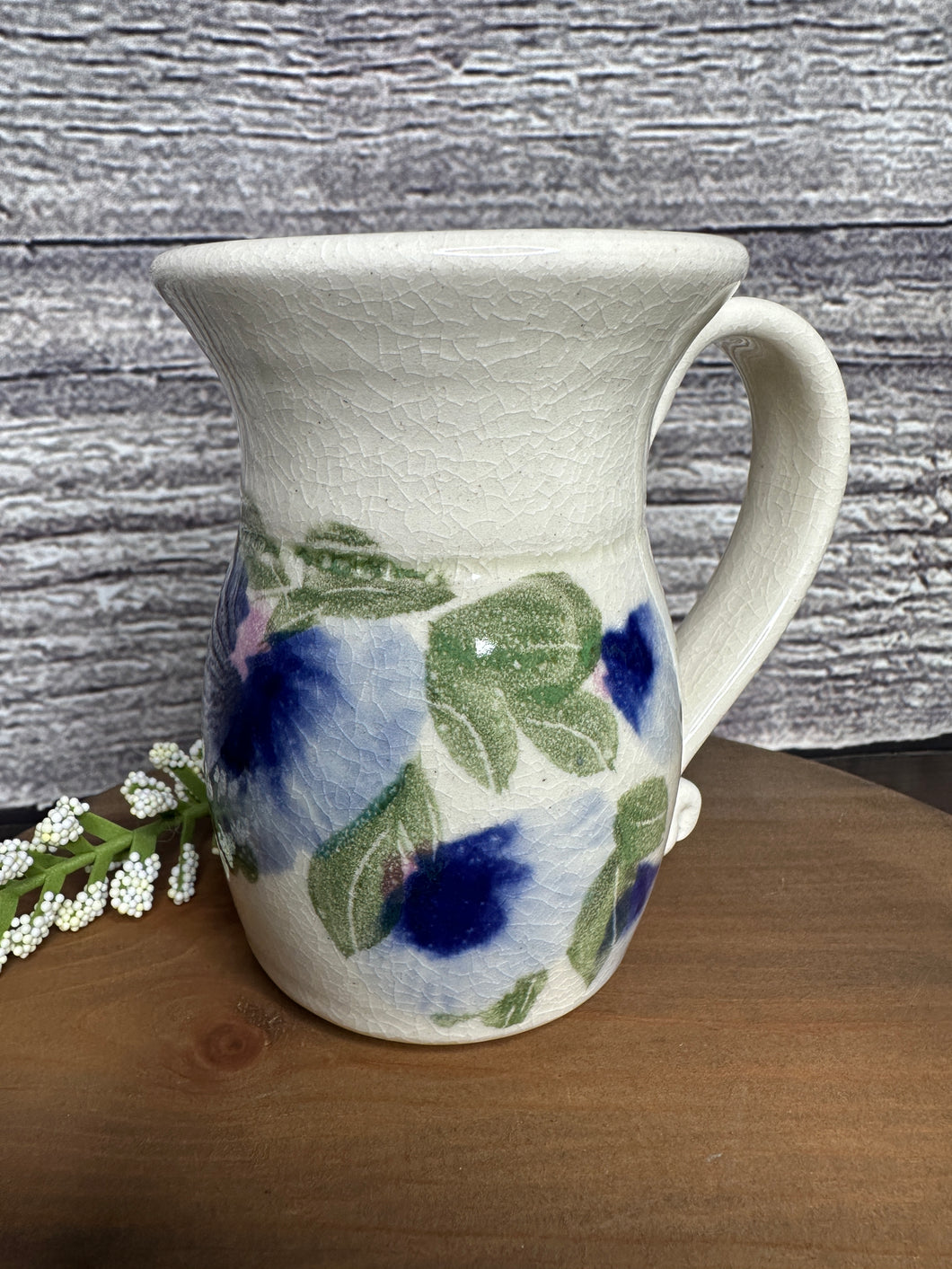 Floral Craft Pottery Mug -Handmade