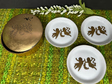 Load image into Gallery viewer, Vintage Ceramic Coaster Set with Gold Angel &amp; Box -Japan
