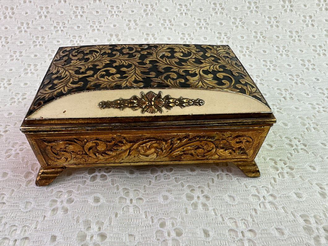 Vintage Gold & Enamel Jewelry Box - Japan