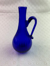 Load image into Gallery viewer, Cobalt Blue Hand Blown Glass Vase with Handle
