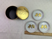 Load image into Gallery viewer, Vintage Ceramic Coaster Set with Gold Angel &amp; Box -Japan
