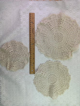 Load image into Gallery viewer, Hand Crochet Vintage Doilies  -3 pc sets
