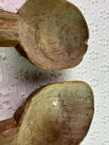 Antique Hand Carved Wood Spoon Set