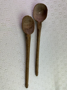 Antique Hand Carved Wood Spoon Set