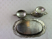 Load image into Gallery viewer, Vintage Silver Plate w Enamel Sugar &amp; Creamer Set -Japan
