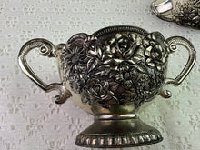 Load image into Gallery viewer, Vintage Silver Plate w Enamel Sugar &amp; Creamer Set -Japan
