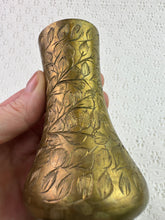 Load image into Gallery viewer, Vintage Solid Brass Etched Vase - India
