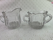 Load image into Gallery viewer, Vintage Pressed Glass Cream &amp; Sugar Set
