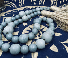 Load image into Gallery viewer, Natural Grey Wood Bead Garland with Jute Tassels - September Live Sale 2026
