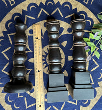 Load image into Gallery viewer, Set of 3 Brown Wooden Candlesticks - September Live Sale 2026
