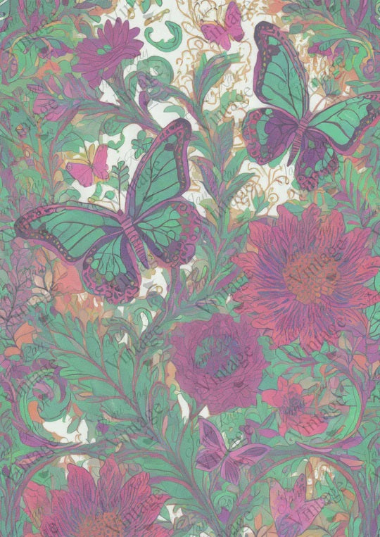 Maximalist Butterfly 8x11 Decoupage Paper by JRV