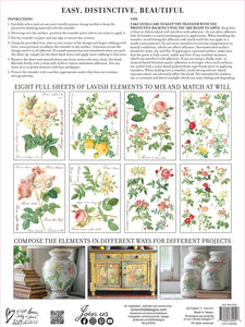 Rose Botanical Transfer Set