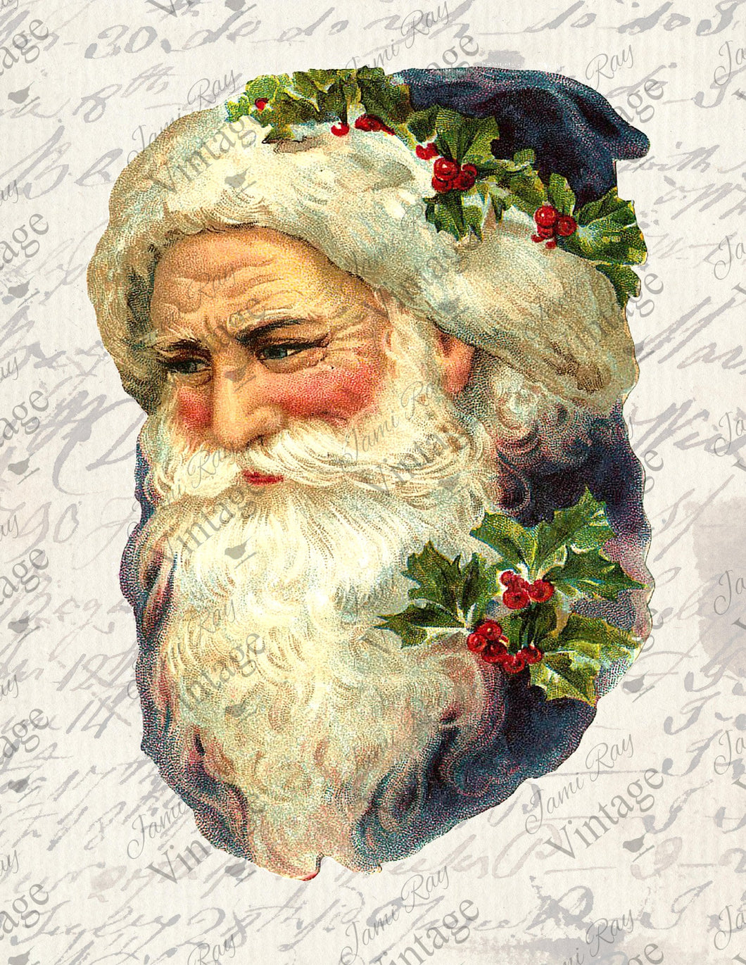 Santa Print 8x11 Decoupage Paper by JRV