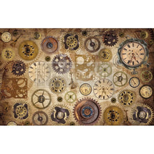 Load image into Gallery viewer, Time Works Decoupage Paper ~19x30 Fiber Paper
