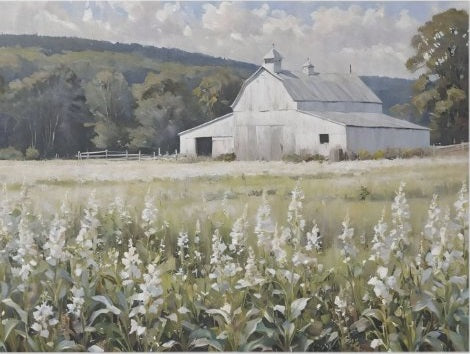 White Stalwart Barn Decoupage Paper 18x24