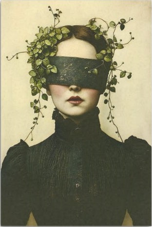Woman in Blindfold Decoupage Paper 10x15