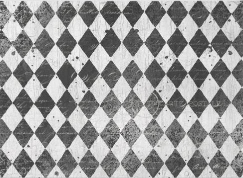 Harlequin on Wood Black & White Decoupage Paper 21x29