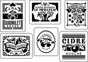 French Fruit Labels 1 Stencil Set