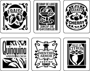 French Fruit Labels 2 Stencil Set