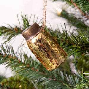 Mini Mercury Glass Mason Jar Ornament ~Set of 6