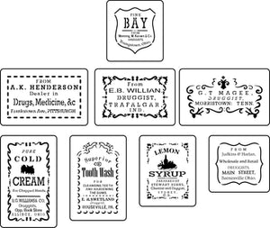 Apothecary Labels 2 Stencil Set by JRV