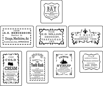 Apothecary Labels 2 Stencil Set by JRV