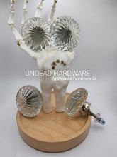 Load image into Gallery viewer, Soulless ~ Heavy Clear Glass Knob with Raised Detail -4 pc Set
